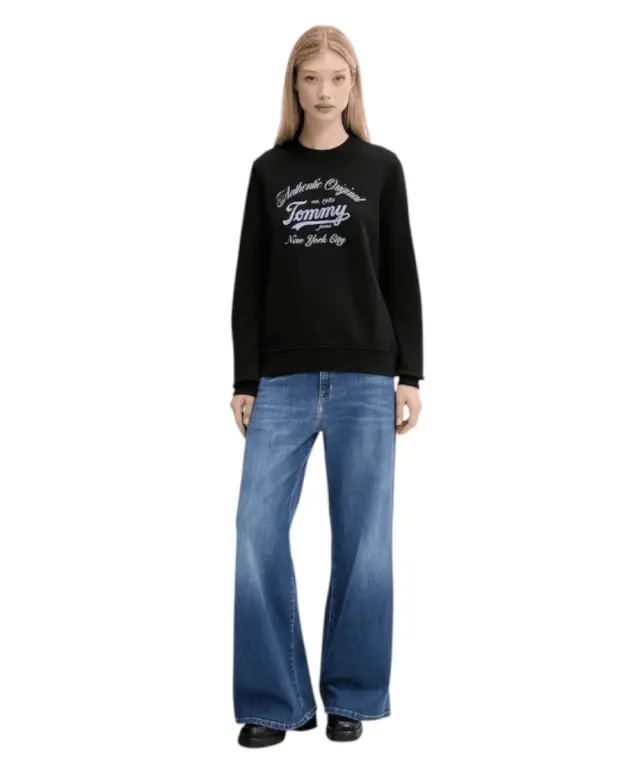 Tommy Hilfiger - Γυναικείο Φούτερ Essential Regular Fit DW0DW20942-BDS Μαύρο 3