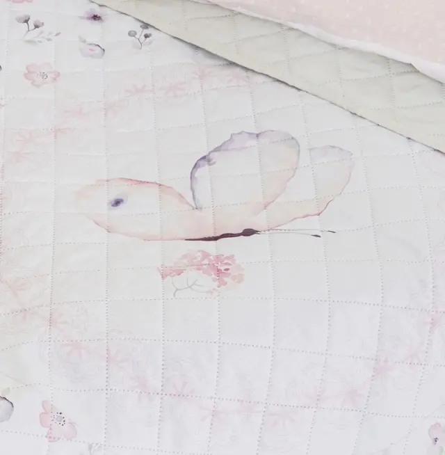 Κουβερλί Κούνιας 120x170 Nima Loulou White-Pink 100% Microfiber 2