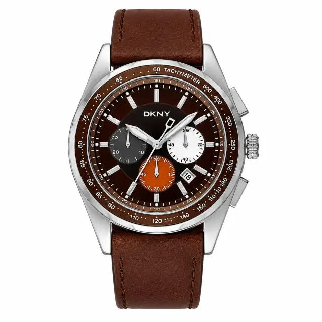 Dkny Ανδρικό Ρολόι με Καφέ Δερμάτινο Λουράκι DKNY1487