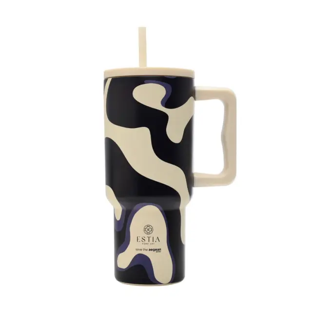 ESTIA ΘΕΡΜΟΣ STRAW TUMBLER XL SAVE THE AEGEAN 900ml BOLD DRIFT