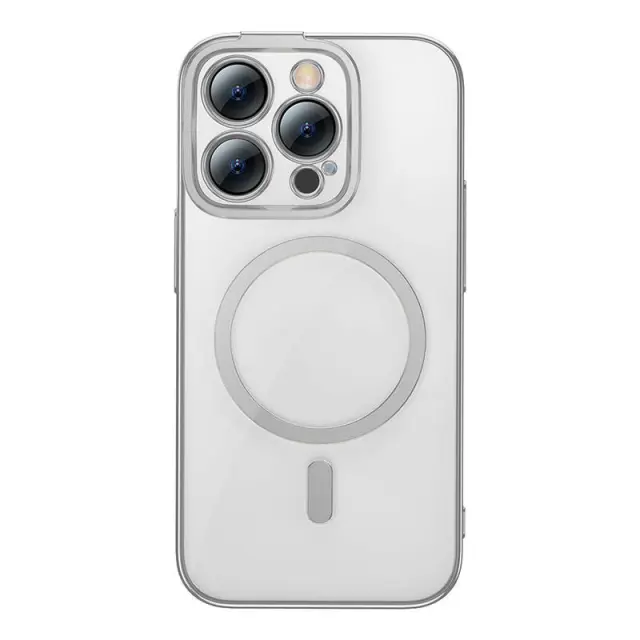 Baseus Back Cover Πλαστικό Σετ με Τζαμάκι Ασημί (iPhone 14 Pro)