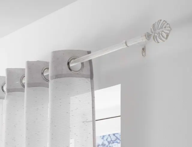 Μονό Κουρτινόξυλο Tropi Douceur d'intérieur με διάμετρο 19mm και επέκταση 120 - 210cm - White/Gold 1900293