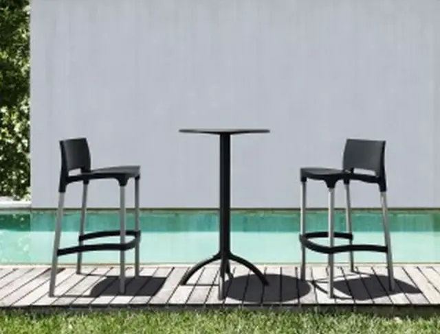 Τραπέζι Bar OCTOPUS Μαύρο PP Φ60x108cm 2