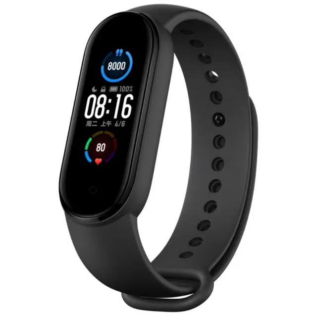 Λουράκι Σιλικόνης για Mi Band 5/6/7 - Μαύρο OEM