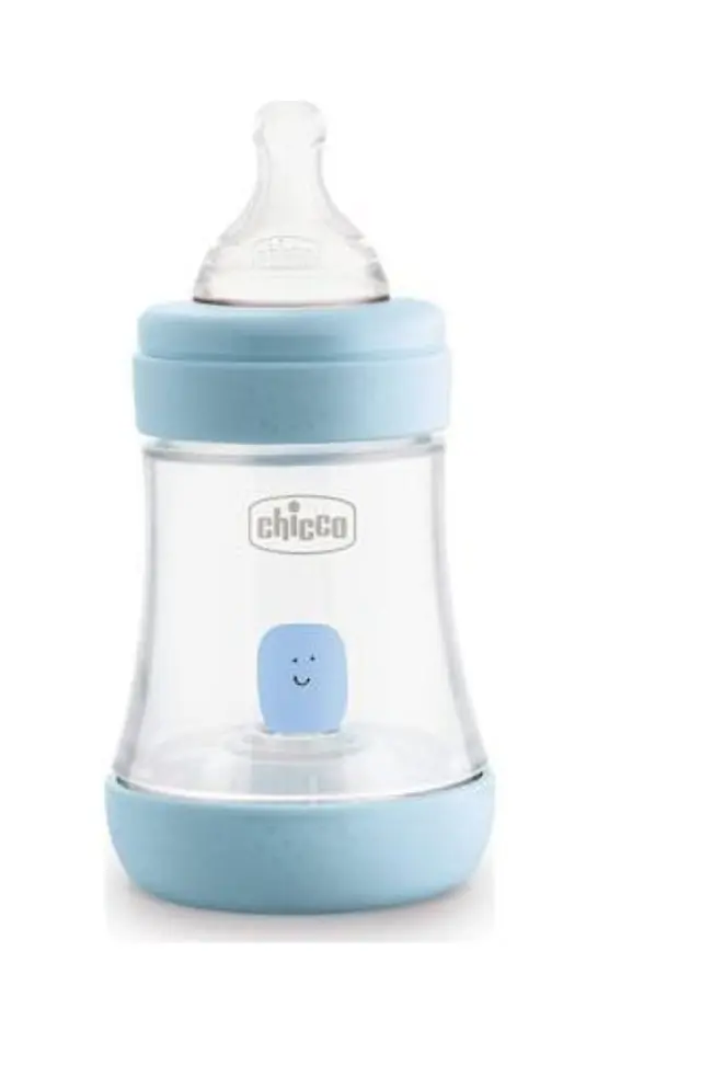 Chicco Πλαστικό Μπιμπερό Perfect Κατά των Κολικών με Θηλή Σιλικόνης για 0+ μηνών Σιελ, 150ml
