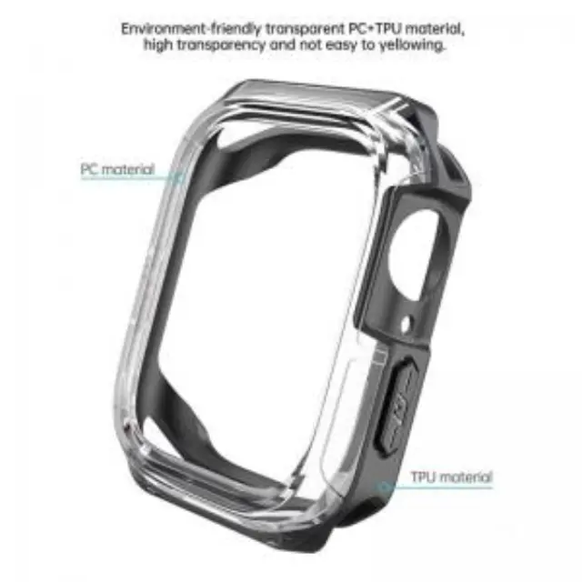 Θήκη TPU & PC Devia Apple Watch 7/ 8/ 9 45mm Shock Proof Sport Φιμέ Μαύρο N62163 3