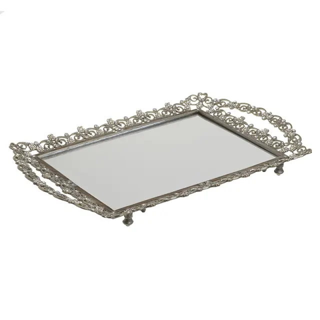 Δισκ/Καθρ Μεταλλικό Μπρ+Καφ Σμ+Ζιργκόν 39x24x3cm