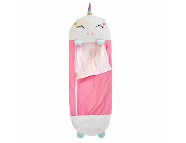 Παιδικός υπνόσακος Home Deco Kids TX9401 Σχέδιο μονόκερου, Μετατρέψιμος, Mε Ενσωματωμένο μαξιλάρι, 50x130cm, Λευκό & Ροζ TX9401 3