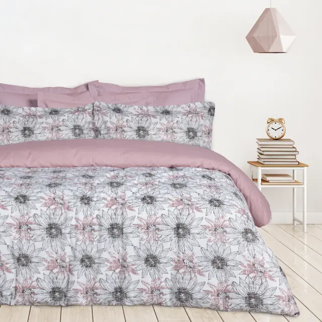 Σετ Σεντόνια 260x280 King Size Happy Das Home 9676 Nude-Grey 100% βαμβακερόΧωρίς Λάστιχο