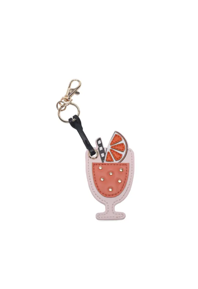 LE PANDORINE - Shaped charm keyring with orange gold lobster clasp