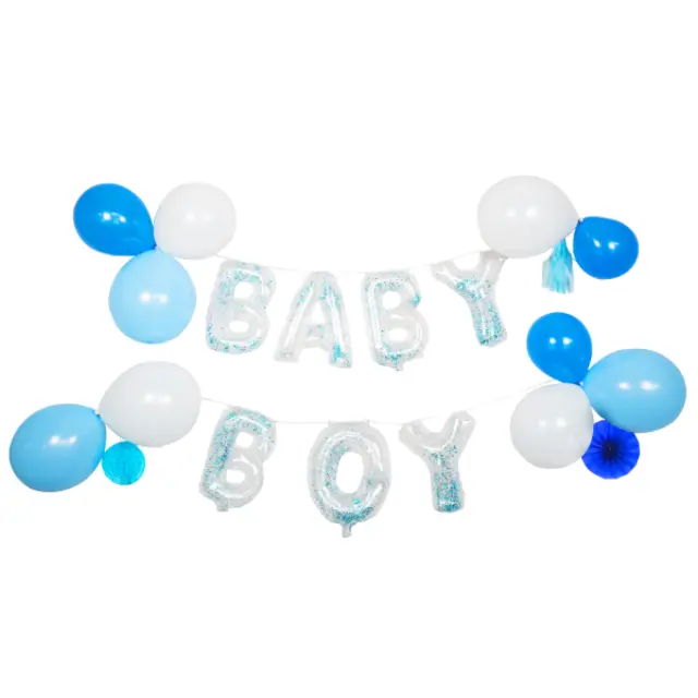 Σετ Διακόσμησης Γιρλάντα με Μπαλόνια Baby Boy / 23 τεμ
