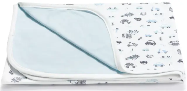 Κουβέρτα Διπλής Όψεως 75x100cm Interlock Blue Cars 5904506811328