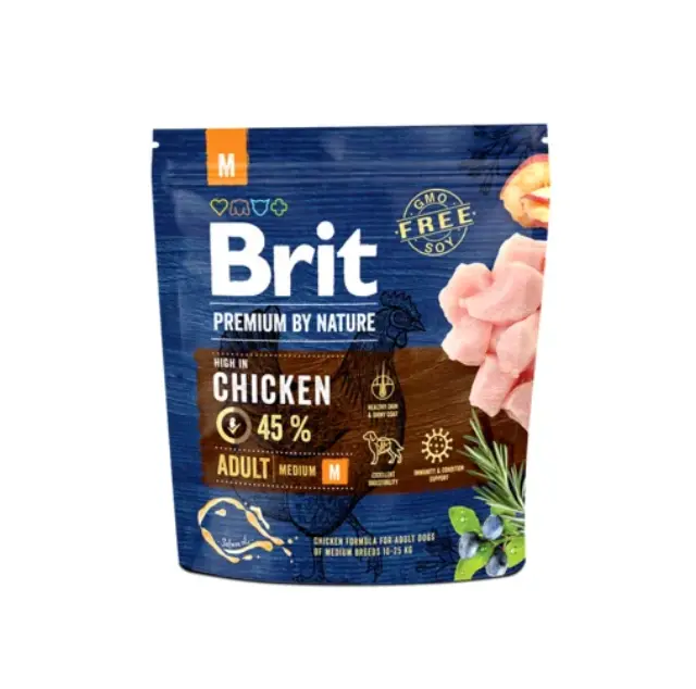 Brit Premium By Nature® Dog Adult Medium Με Κοτόπουλο Για Σκύλους Μεσαίου Μεγέθους 1kg