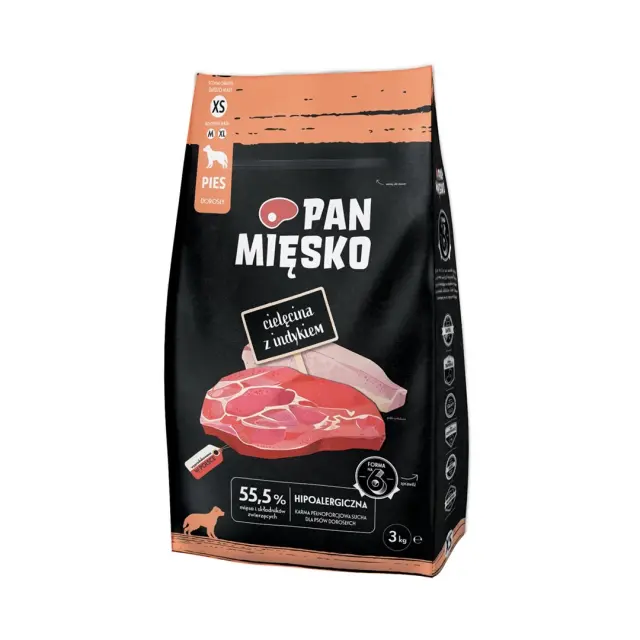 PAN MIĘSKO Veal with turkey XS - dry dog food - 3kg