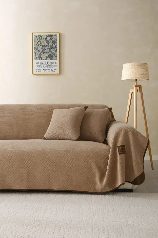 Ριχτάρι Διθέσιο 180x250 Beauty Home Camel Art 8241 Μπεζ Microvelour 3