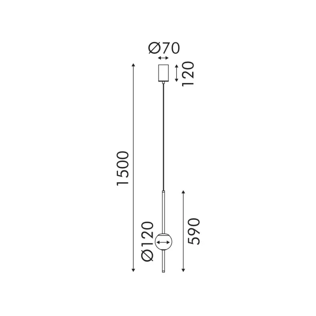 Κρεμαστό Φωτιστικό LED ACA Ball OKN96161BK Αμμώδες Μαύρο 5W 3000K 550lm / OKN96161BK 2