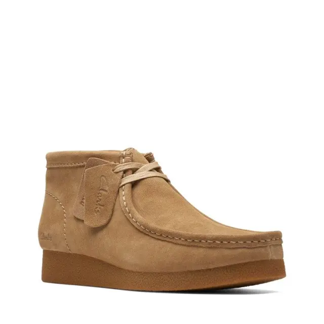 Clarks Wallabee Boot Evo Shoes Dark Sand (w) Dark Sand Suede - 41 3