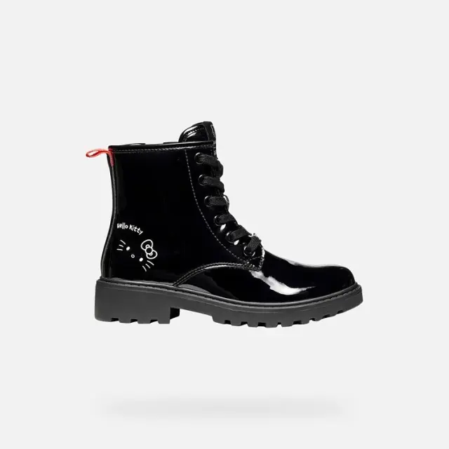 Παιδικό Παπούτσι για Κορίτσι Geox J Casey Girl x Hello Kitty Black(Μεγέθη 28-36) ΜΑΥΡΟ