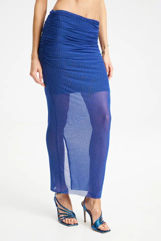 Maxi Φούστα Mesh με Strass & Σούρες FALION SKIRT - XS 3