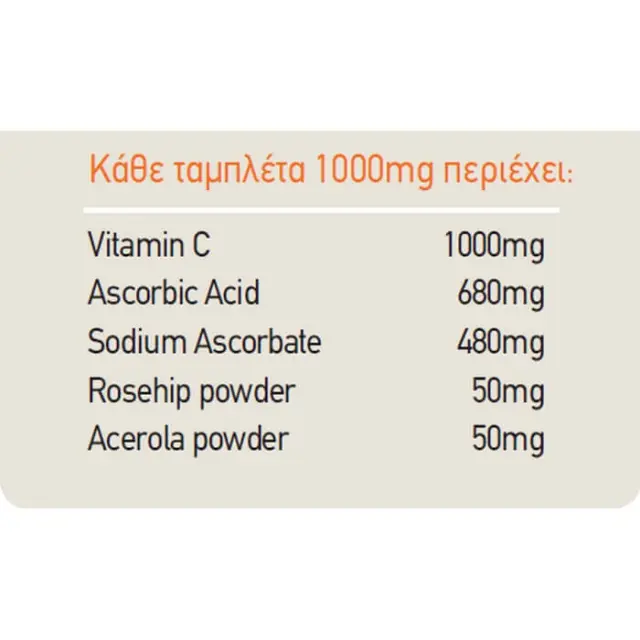 Health Aid Vitamin C Βιταμίνη για Ενίσχυση του Ανοσοποιητικού, τo Δέρμα & Αντιοξειδωτική δράση 1000mg Πορτοκάλι 30 μασώμενες ταμπλέτες 2