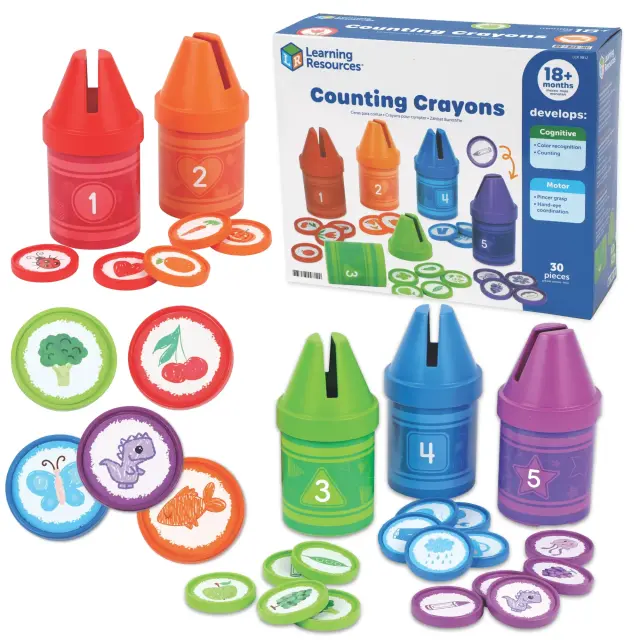 Learning Resources Counting Crayons Εκπαιδευτικό Παιχνίδι Αρίθμησης & Αντιστοίχισης (18+ μηνών) LER9812