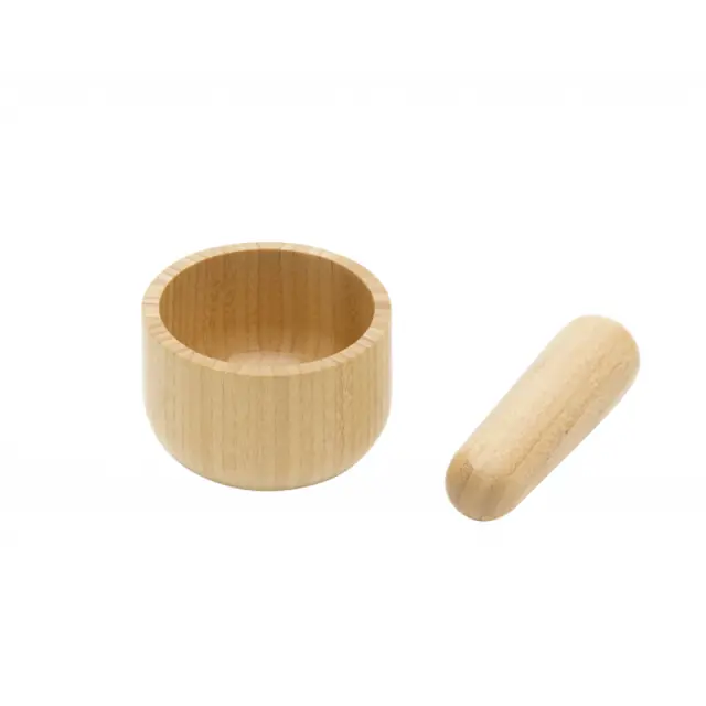 Pebbly Bamboo Pestle and Mortar Set Natural