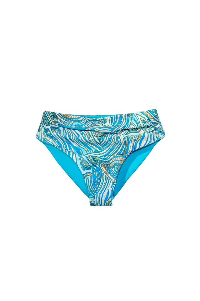 Eμπριμέ ψηλόμεσο μπικίνι σλιπ plus size 3