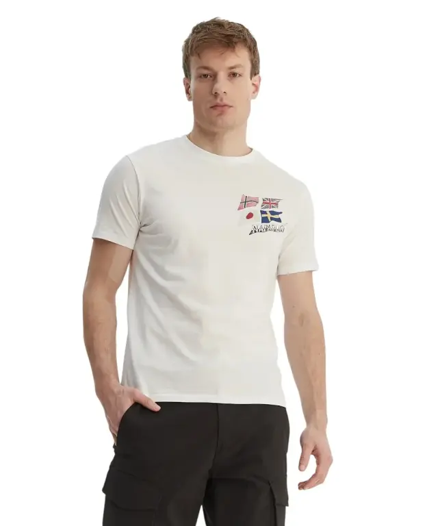 Napapijri - Ανδρικό T-shirt S-Mahsa SS NP0A4FZB-002 Λευκό - M