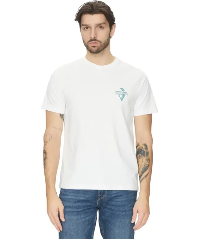 Guess - Ανδρικό T-shirt Regular Fit M5GI55K8FQ4-G011 Λευκό - XL