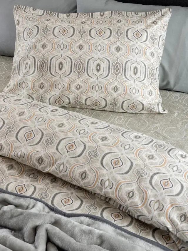 Σετ Σεντόνια 170x265 Μονά Flannel Beauty Palamaiki FB0252 Μπεζ 100% βαμβακερόΧωρίς Λάστιχο 2