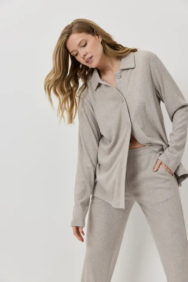 Aruelle Noa Σετ Σπιτιού Σεμιζιέ Ριμπ Beige - M