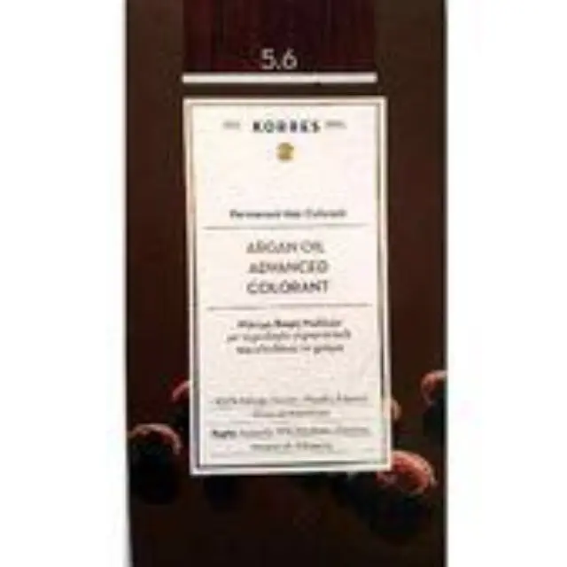 Korres Argan Oil Advanced Colorant Μόνιμη Βαφή Μαλλιών 5.6 Καστανό Ανοιχτό Κόκκινο, 50ml