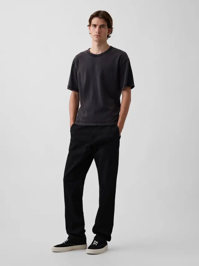 Μαύρο Modern Khakis σε Ίσια Γραμμή με Τεχνολογία GapFlex True black