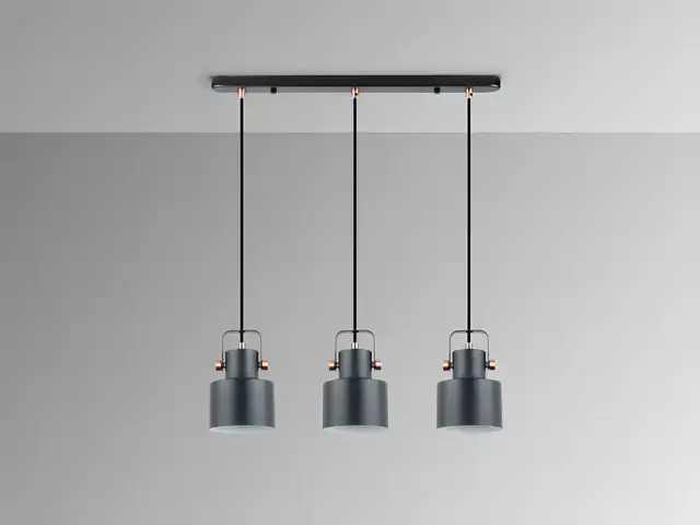 Κρεμαστό φωτιστικό Erika Black Copper 3L με ρυθμιζόμενα σποτ Μαύρο Σατινέ ορείχαλκος