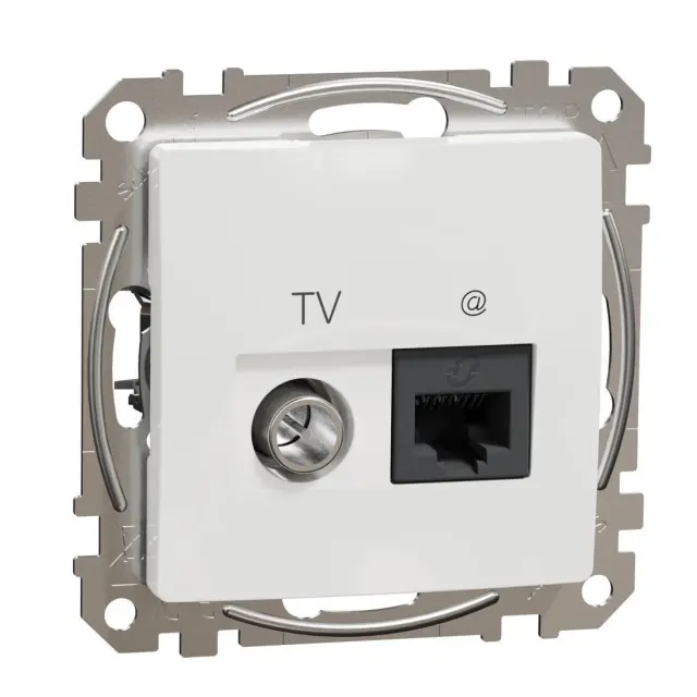 Data + TV sockets, Sedna Design & Elements, RJ45 CAT6 UTP, professional, White