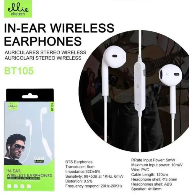 Ασύρματα ακουστικά In-ear ellietech BT105 Άσπρα 2