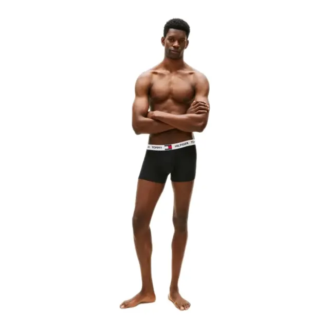 Tommy Hilfiger Ανδρικό Boxer Heritage Logo Waistband - Τριπλό Πακέτο, Χρώμα Μαύρο-Μαύρο-Μαύρο 3