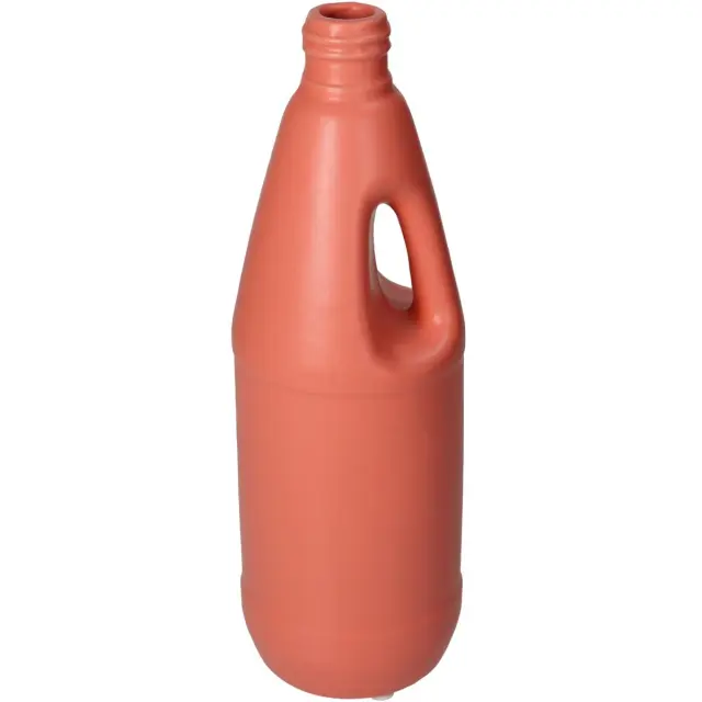 Βάζο Μπουκάλι Ροδακινί Κεραμικό 9x9x27cm