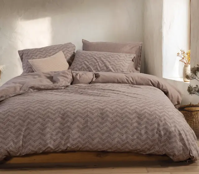 Nef-Nef Homeware Σεντόνια Φανελένια Otrando Σετ Mono 160x260 Mocca