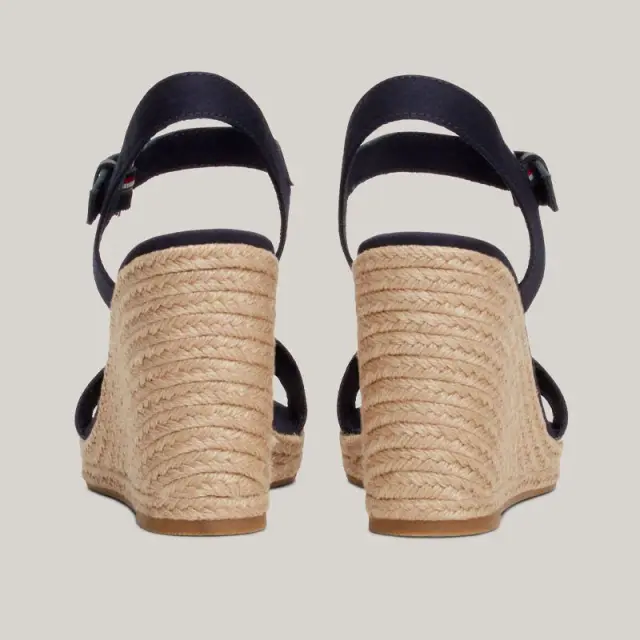 Tommy Hilfiger - Καλοκαιρινές Γυναικείες Πλατφόρμες Monotype Webbing Wedge Sandal FW0FW08046-DW6 Μπλε Ναυτικό - 41 3