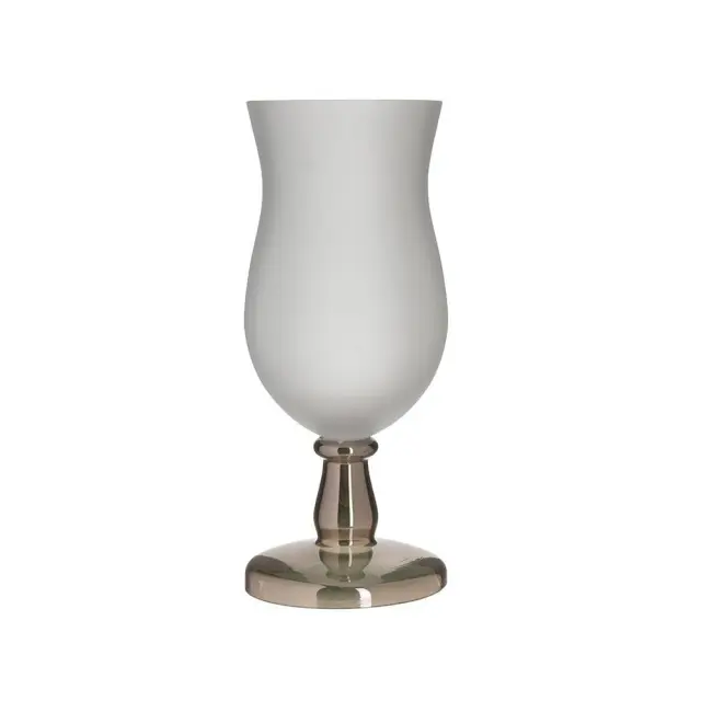 Βάζο γυάλινο λευκό/μπρονζέ Φ21Χ50cm Inart 3-70-639-0161