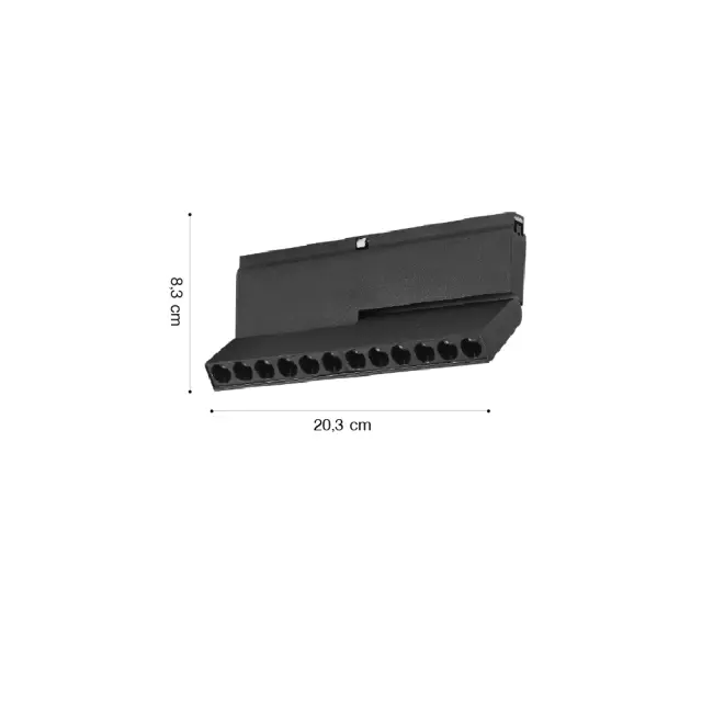 Inlight Γραμμικό φωτιστικό LED 12W 3000K για μαγνητική Mini ράγα σε μαύρη απόχρωση D:20,3cmx8,5cm (TMM0091-Black) 2