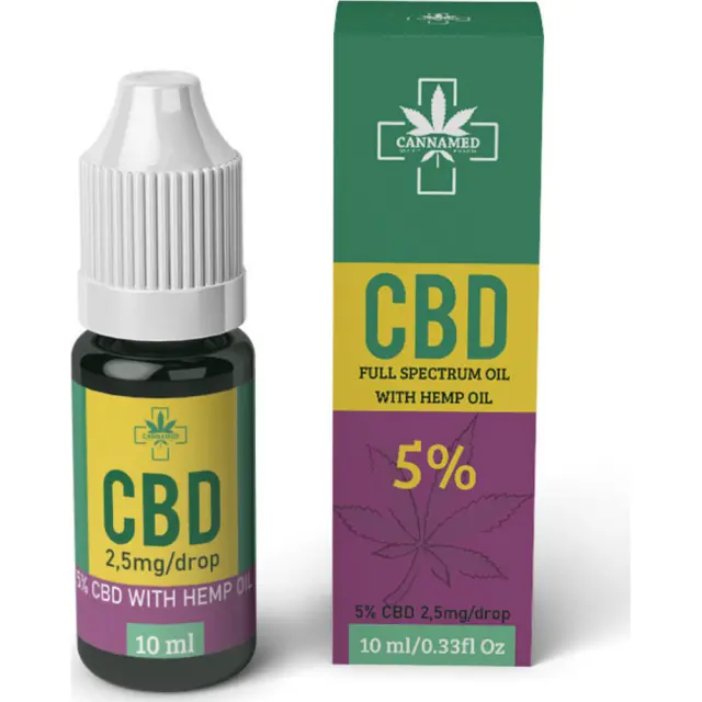 Cannamed Έλαιο Κάνναβης για Μείωση άγχους με 5% CBD 10ml Hemp Oil 2