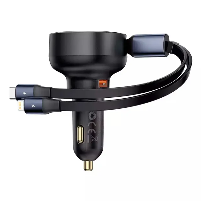 Φορτιστής αυτοκινήτου 60W Baseus USB-C + καλώδιο Lightning (Μαύρο)