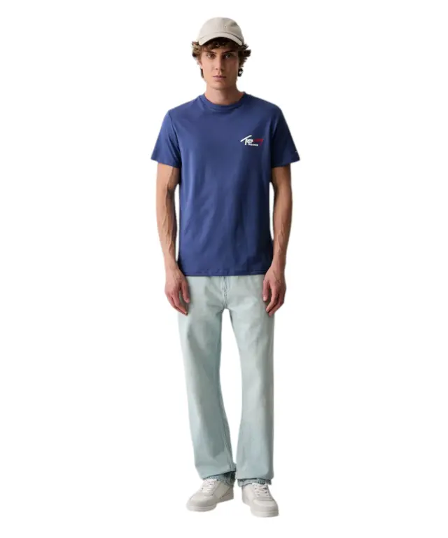 Tommy Hilfiger - Ανδρικό T-shirt Tjw Sign Slim Fit DM0DM22538-C6Q Μπλε 2