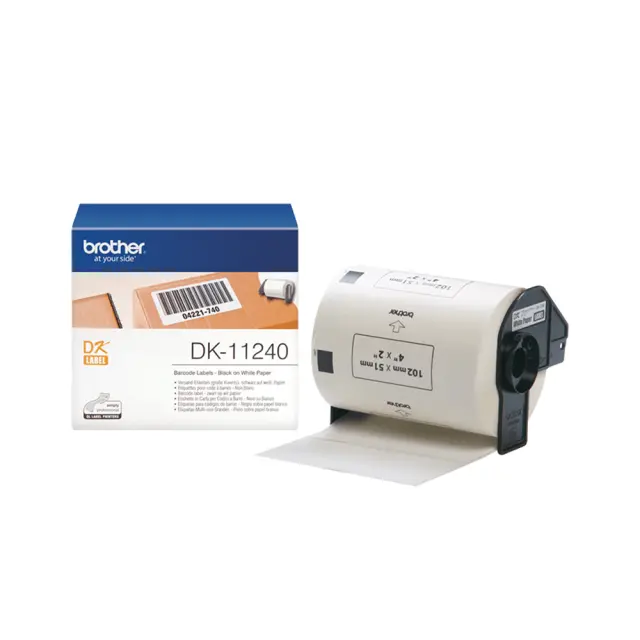 Brother DK-11240 Label Roll – Black on White, 102mm x 51mm (DK11240) (BRODK11240) Brother Labels
