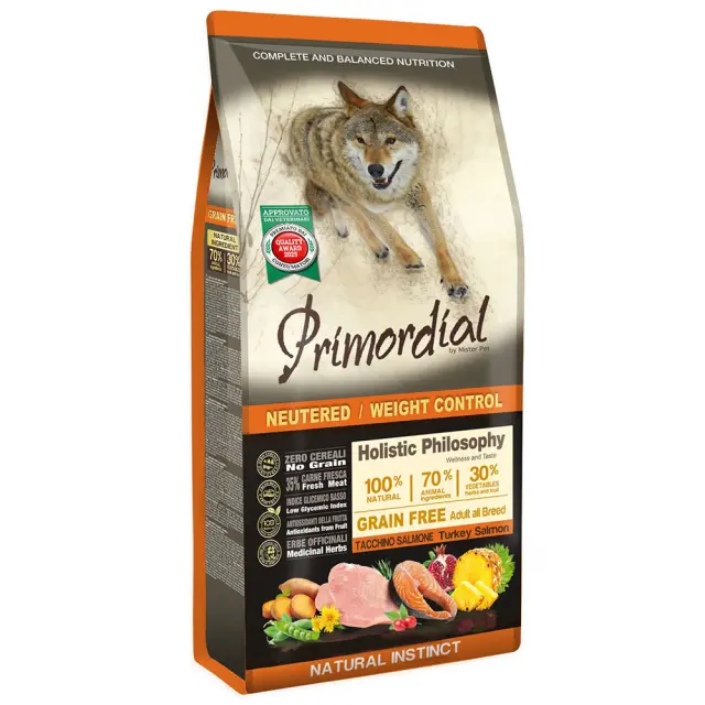 Primordial Dog Adult Neutered/Weight Control Turkey-Salmon 2kg