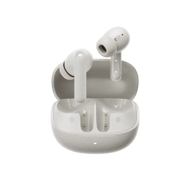 QCY Buds ANC HT15 Cream Grey TWS Ακουστικά Bluetooth – 45dB Adaptive ANC, 5 Mic ENC, 35h Αυτονομία