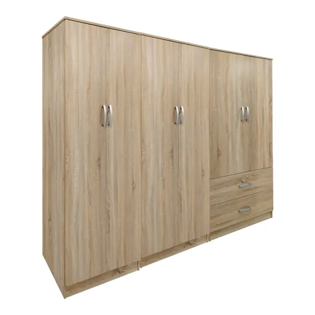 Ντουλάπα εξάφυλλη Athos I pakoworld sonoma 240x42x180εκ 2