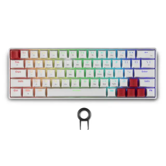 Spartan Gear - Pegasus 2 RGB Wired Wireless 63 keys Mechanical Gaming Keyboard (color: White) 2